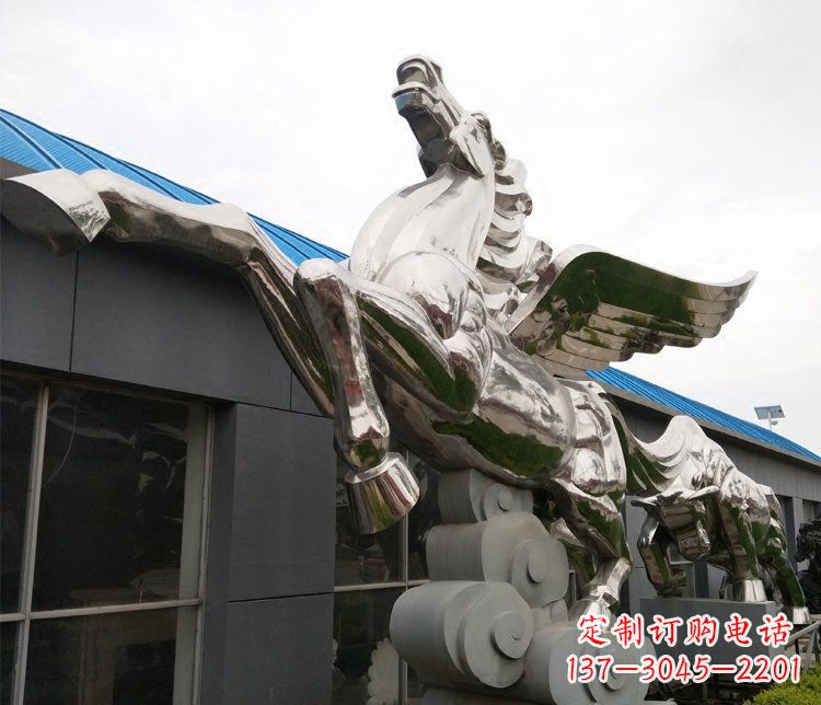 广西不锈钢飞马城市雕塑展现城市精神