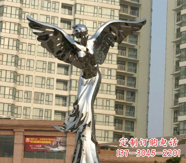 广西不锈钢天使雕塑传递温暖的祝福