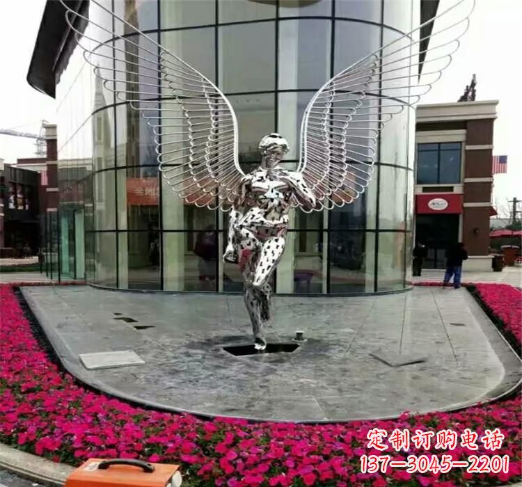 广西不锈钢天使雕塑传递着爱的美丽