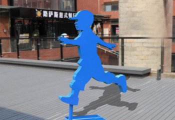 广西儿童雕塑不锈钢跑步儿童雕塑