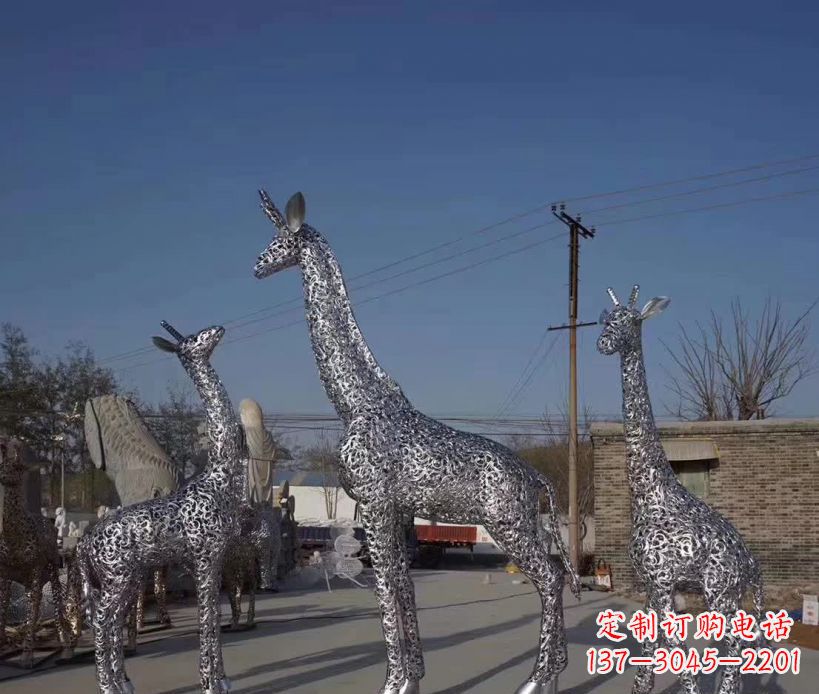 广西不锈钢镂空雕塑长颈鹿