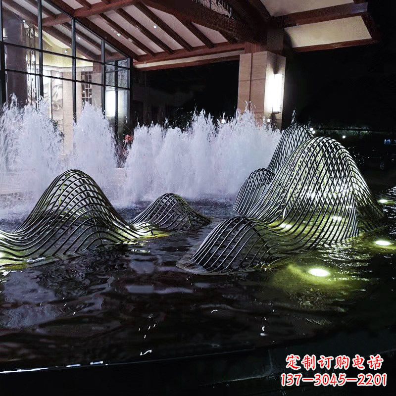 广西不锈钢铁艺水景假山精美雕塑艺术