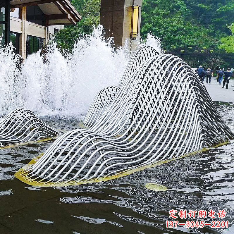 广西不锈钢网格制作的假山雕塑