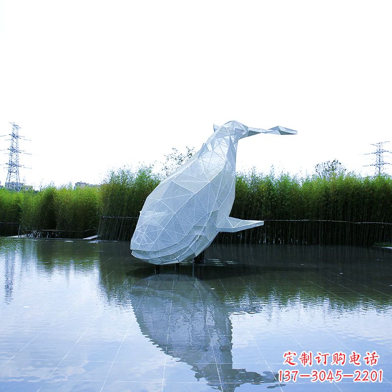 广西精美的不锈钢鲸鱼雕塑