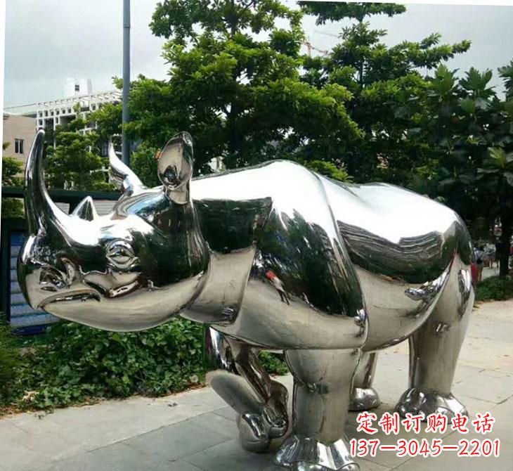 广西不锈钢犀牛雕塑传承自然之美