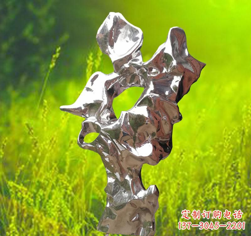 广西太湖石雕塑精致的不锈钢艺术