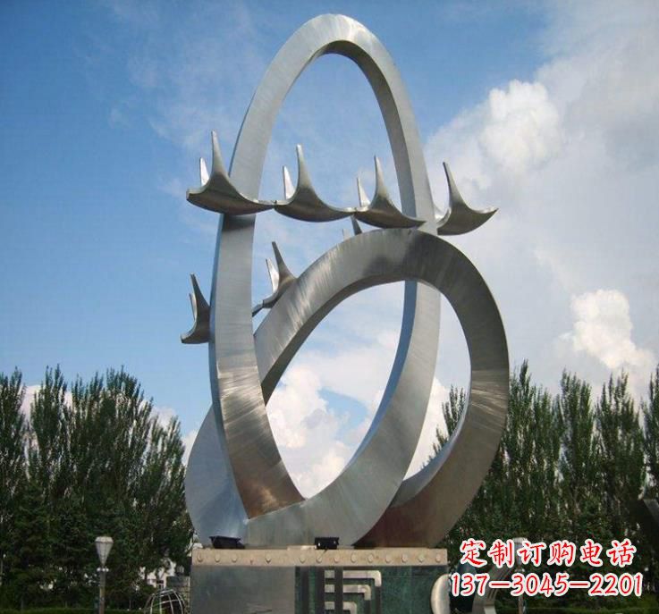 广西大雁飞翔——不锈钢现代大雁雕塑