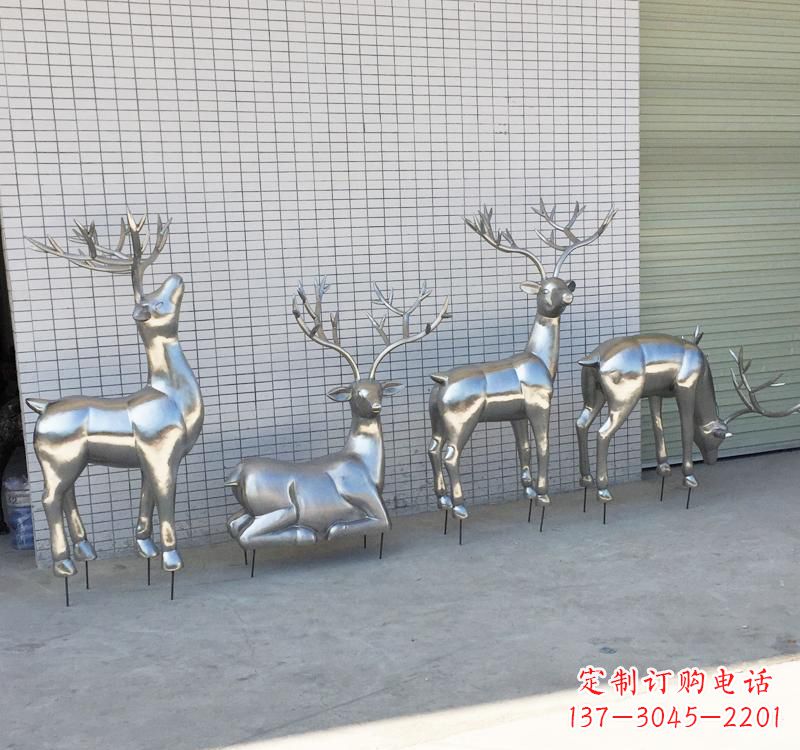 广西不锈钢梅花鹿雕塑传承美丽的自然