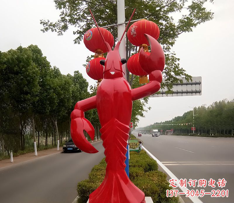 广西不锈钢小龙虾雕塑精美之灵