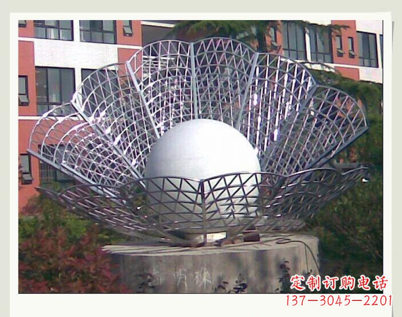 广西海洋精灵不锈钢贝壳雕塑