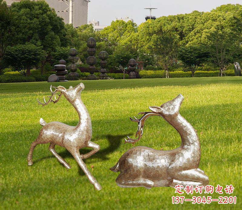 广西不锈钢麋鹿雕塑彰显艺术精美