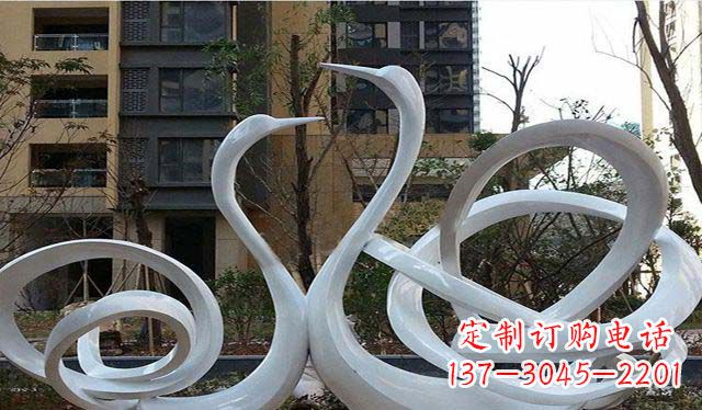 广西不锈钢小区美丽的天鹅雕塑