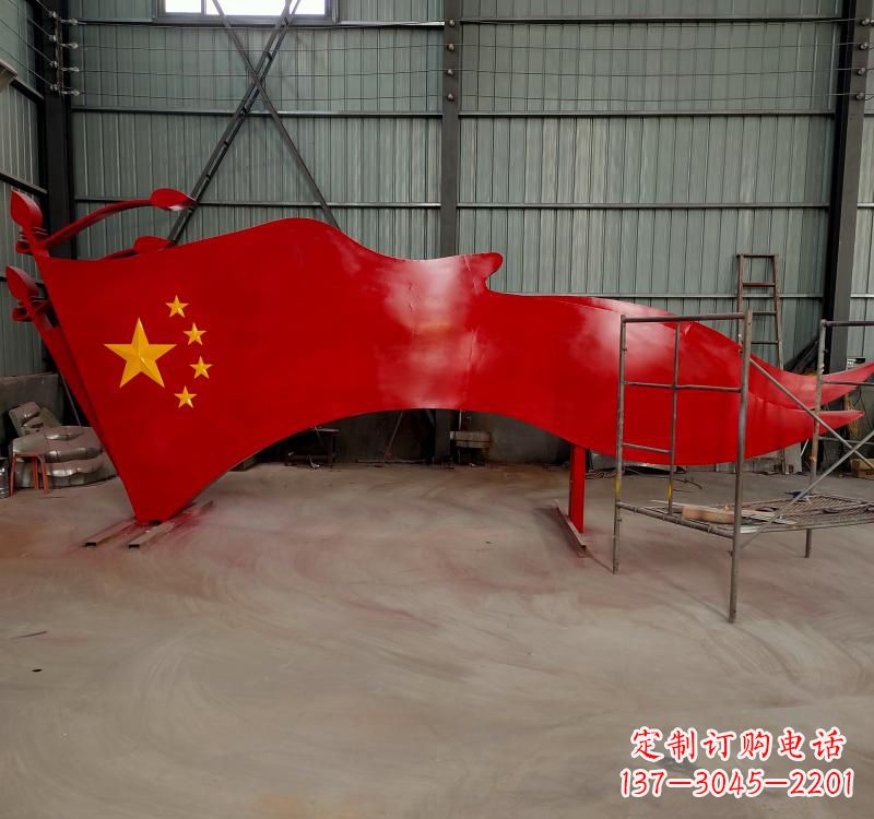 广西不锈钢校园党旗雕塑传承红色基因