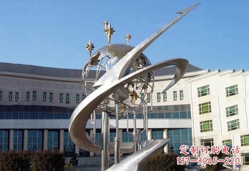 广西不锈钢校园地球雕塑——展示地球之美