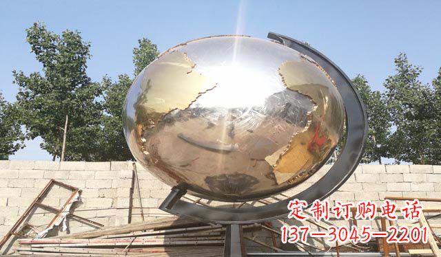 广西不锈钢校园地球仪雕塑——见证校园蓬勃发展