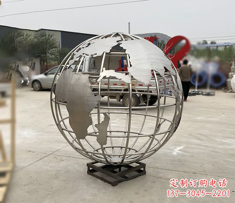 广西不锈钢校园地球仪雕塑见证地球美景
