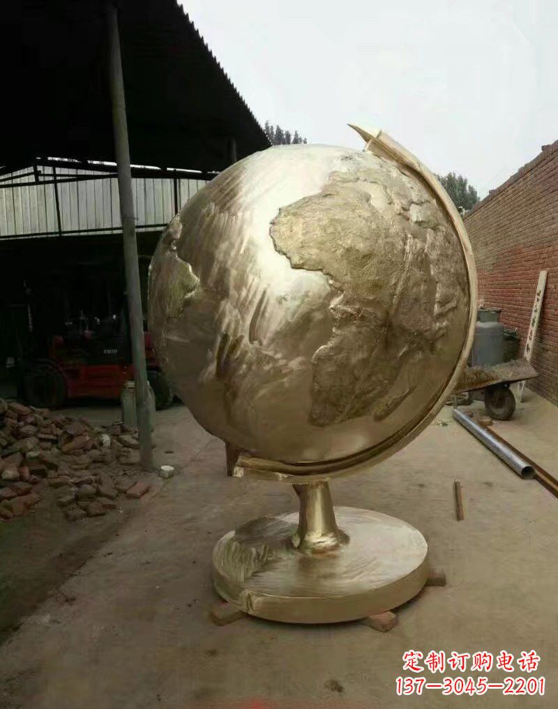 广西不锈钢地球仪雕塑象征地球家园
