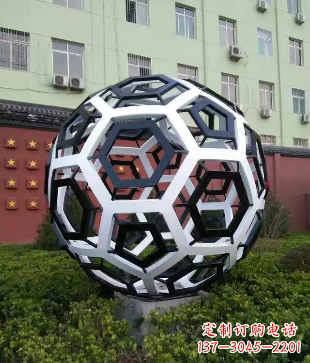 广西不锈钢足球雕塑缔造校园新风貌