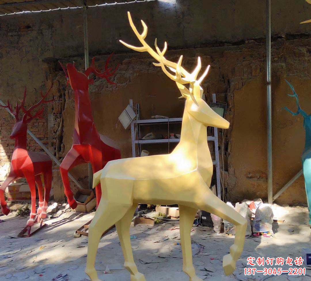 广西新款仿真不锈钢小鹿雕塑