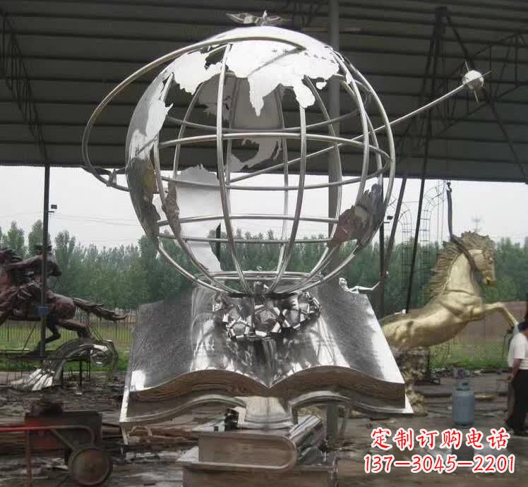 广西不锈钢地球仪雕塑精美的自然之美