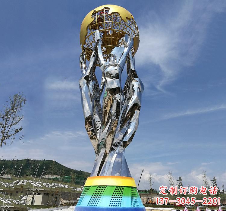 广西不锈钢艺术地球仪雕塑精美的艺术装置