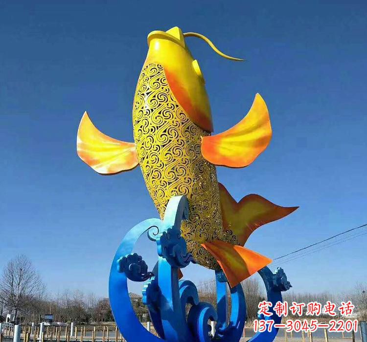 广西不锈钢艺术鲤鱼雕塑艺术之美与生活之灵