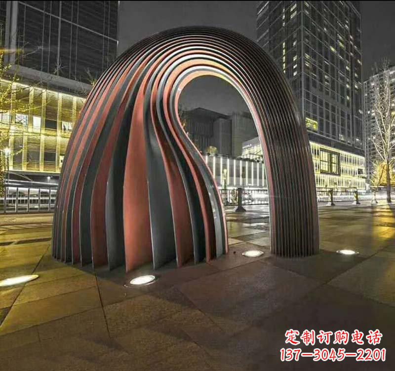 广西不锈钢异形拱门雕塑精致古典风格