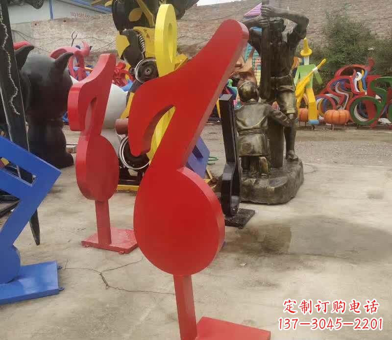 广西不锈钢音符雕塑悠扬的音乐美学