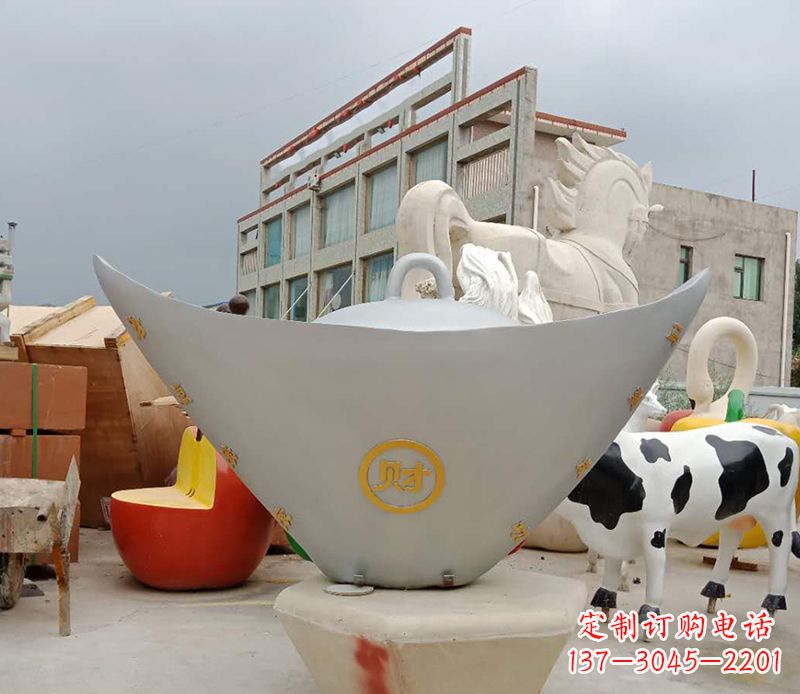 广西不锈钢元宝雕塑精美而珍贵