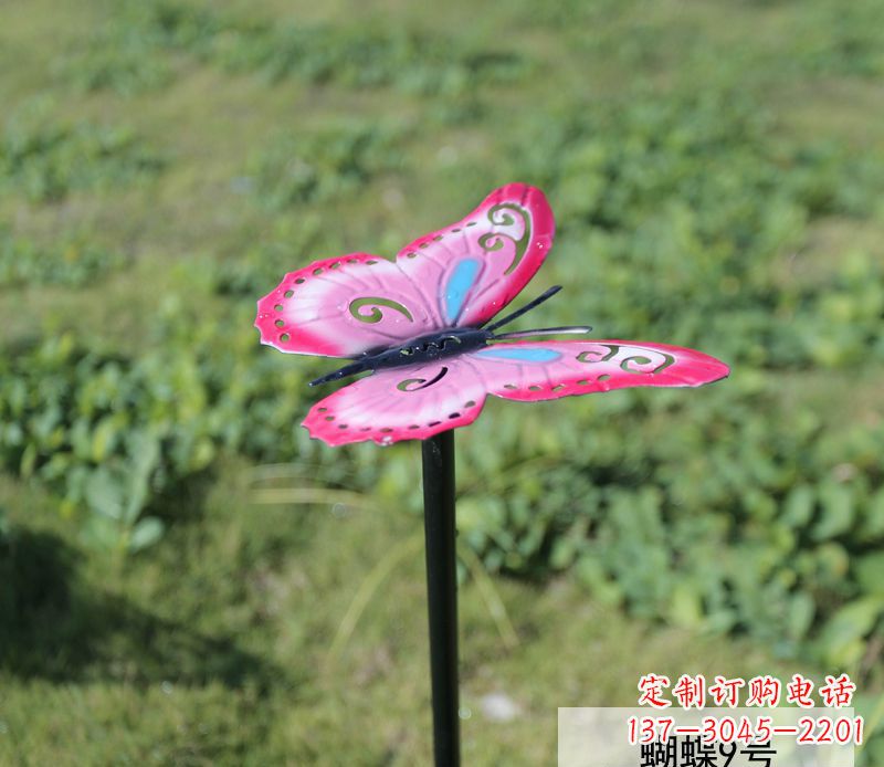 广西不锈钢园林彩色蝴蝶插件精美的蝴蝶雕塑