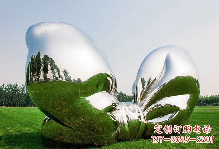 广西艺术之美——不锈钢园林大型蝴蝶结雕塑