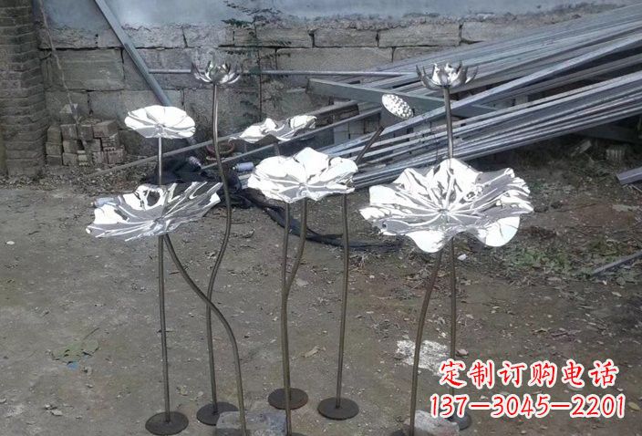 广西不锈钢荷叶雕塑给园林增添美感