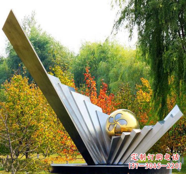 广西不锈钢扇贝雕塑美丽的自然景观