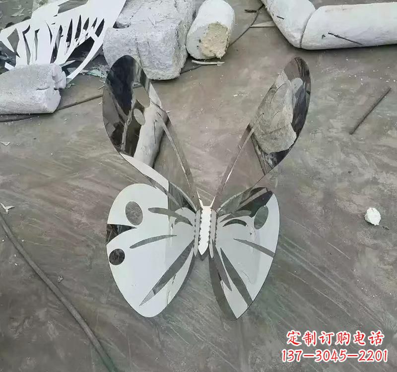 广西不锈钢园林蝴蝶雕塑精美的艺术之作