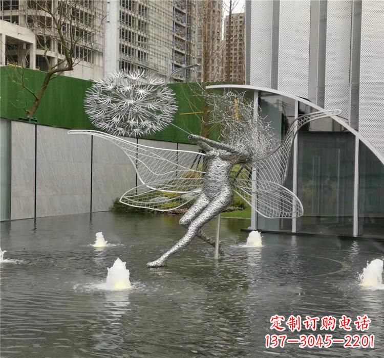 广西美丽的不锈钢蒲公英雕塑