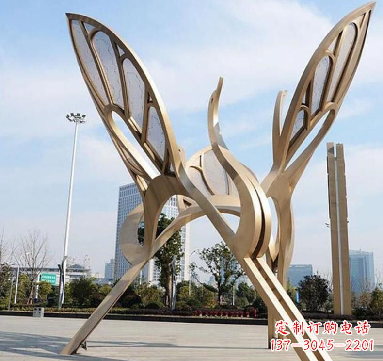 广西不锈钢园林仙鹤雕塑传承传统艺术精髓