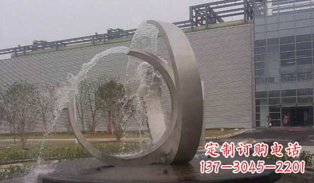 广西不锈钢圆形喷泉雕塑美丽的艺术装置