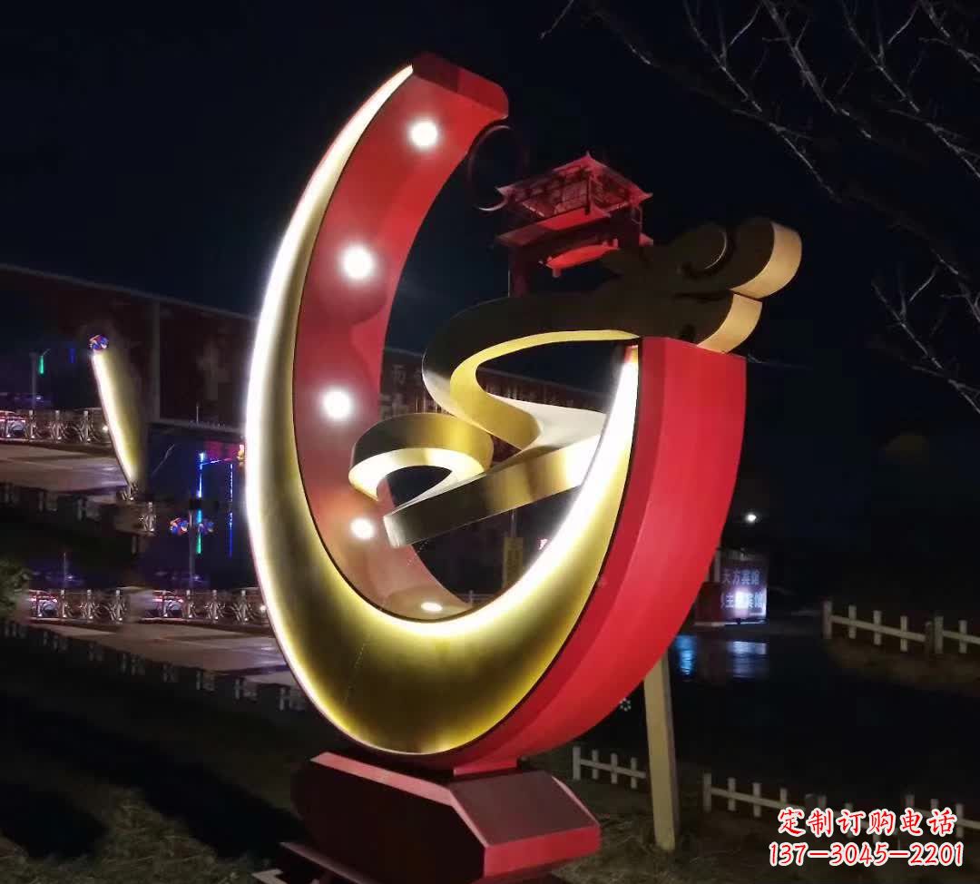 广西不锈钢月亮抽象雕塑——璀璨星空下的绝美艺术
