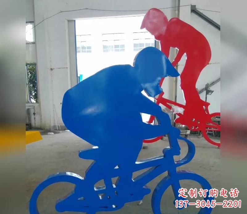 广西不锈钢运动骑·精美自行车雕塑