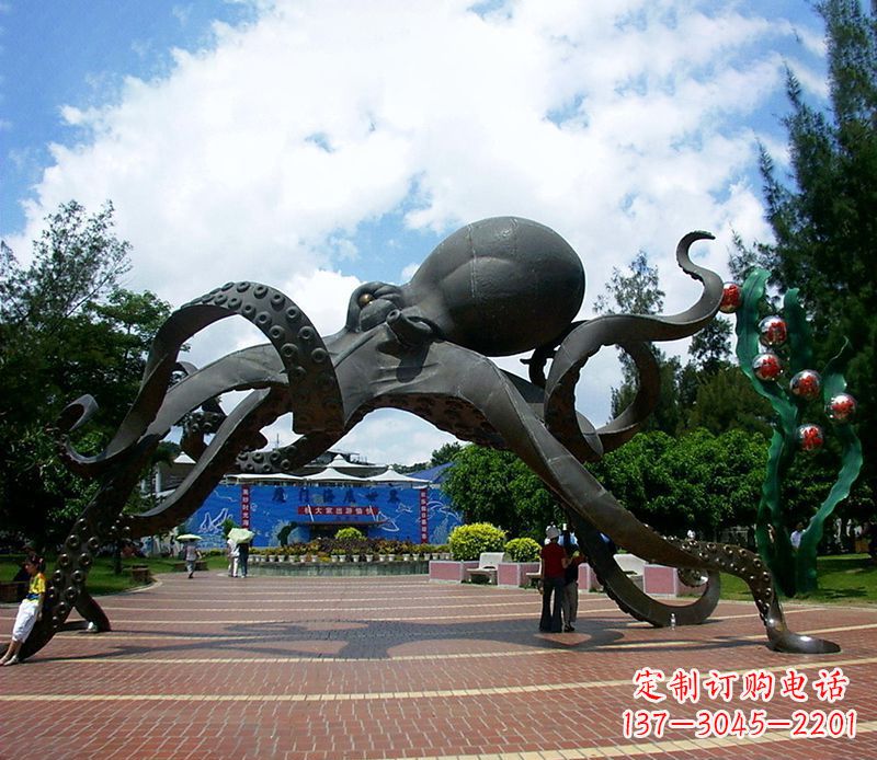 广西不锈钢章鱼雕塑精美艺术品