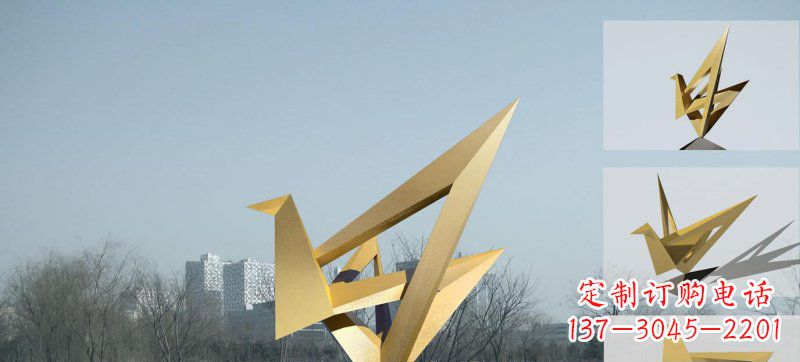 广西不锈钢仙鹤雕塑灵动的艺术符号