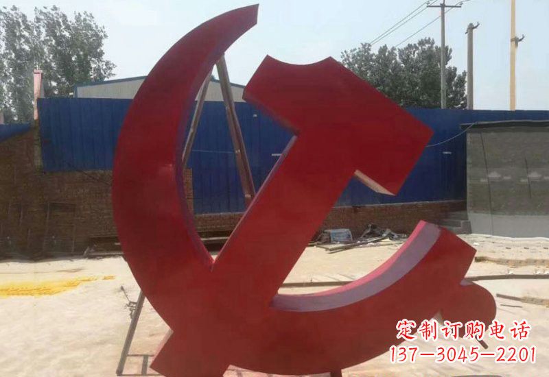 广西不锈钢政府机关党建党徽雕塑