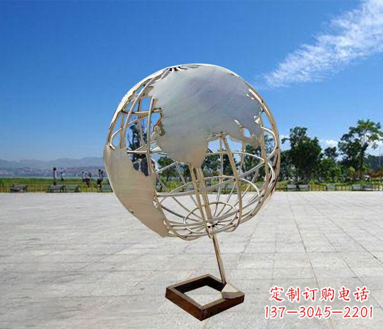 广西神奇的不锈钢地球仪雕塑