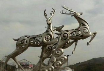 广西梅花鹿雕塑——祥云梅花鹿广场的标志