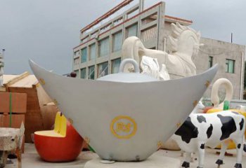广西不锈钢元宝雕塑精美而珍贵