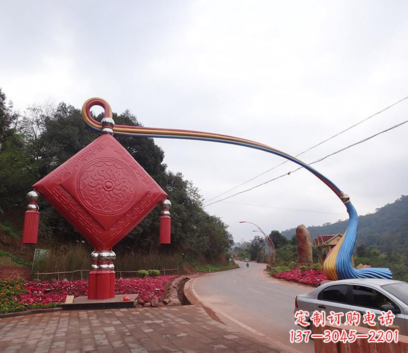 广西不锈钢拱门雕塑精致的现代艺术