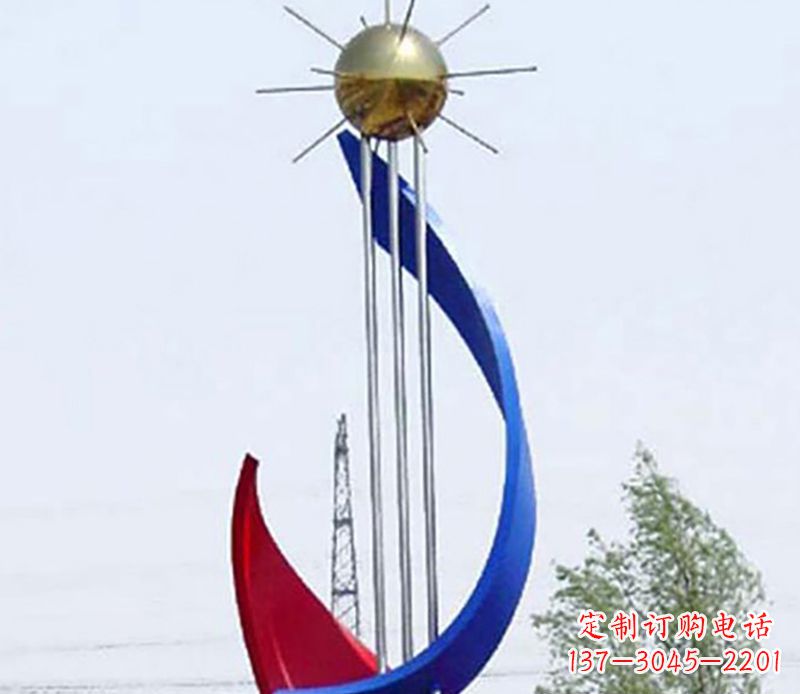 广西流动的美——不锈钢飘带雕塑