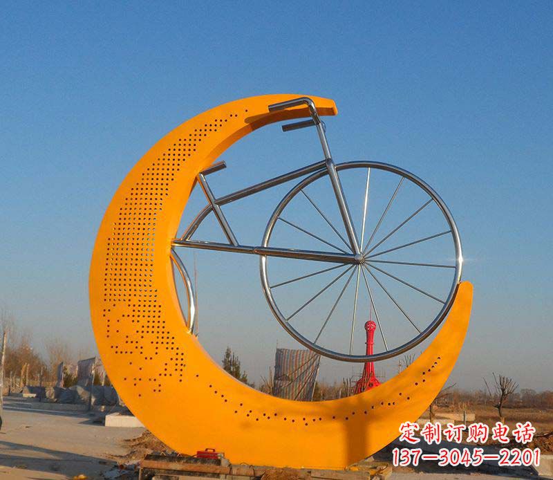 广西不锈钢自行车雕塑一次性看到的艺术经典