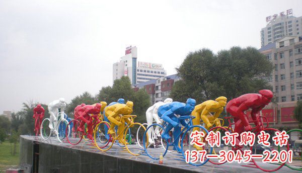 广西不锈钢自行车雕塑激情与美感的结合