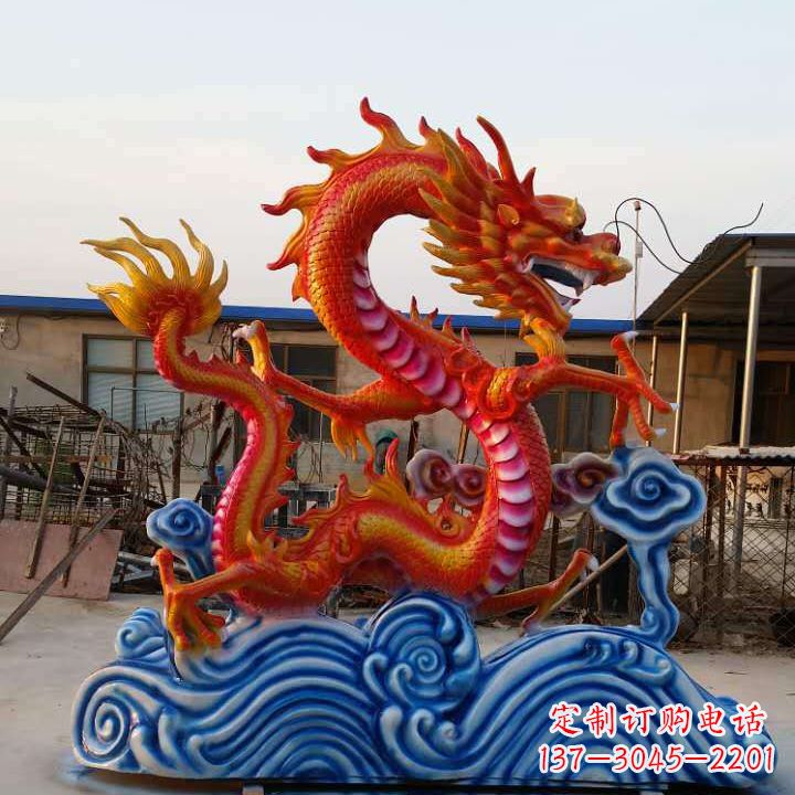 广西彩绘龙神兽动物铜雕